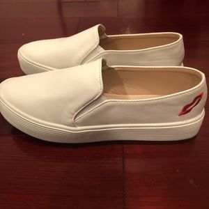 White slip ons